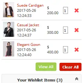 Wishlist Module Preview